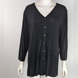 Slinky Black Cardigan Jacket Stretchy M French Laundry